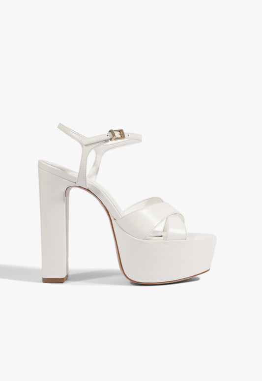 Kiona Leather Platform Sandal 5 White Leather - Schutz Shoes