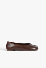 Yumi Leather Ballet Flat 5 Warm Toffee Leather - Schutz Shoes